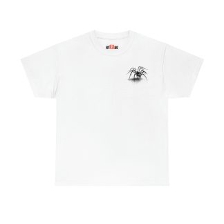 Men's Double-Sided Black Spider White Cotton T-Shirt