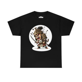 Men’s Cartoonish Japanese Samurai Black / White Cotton T-Shirt