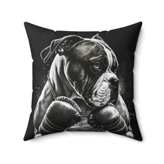 Funny Boxer Black Square Cushion / Pillow
