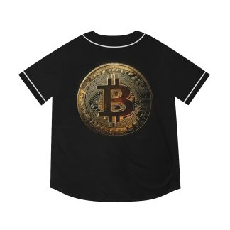 Men's Bitcoin Cryptocurrency Black Baseball Jersey